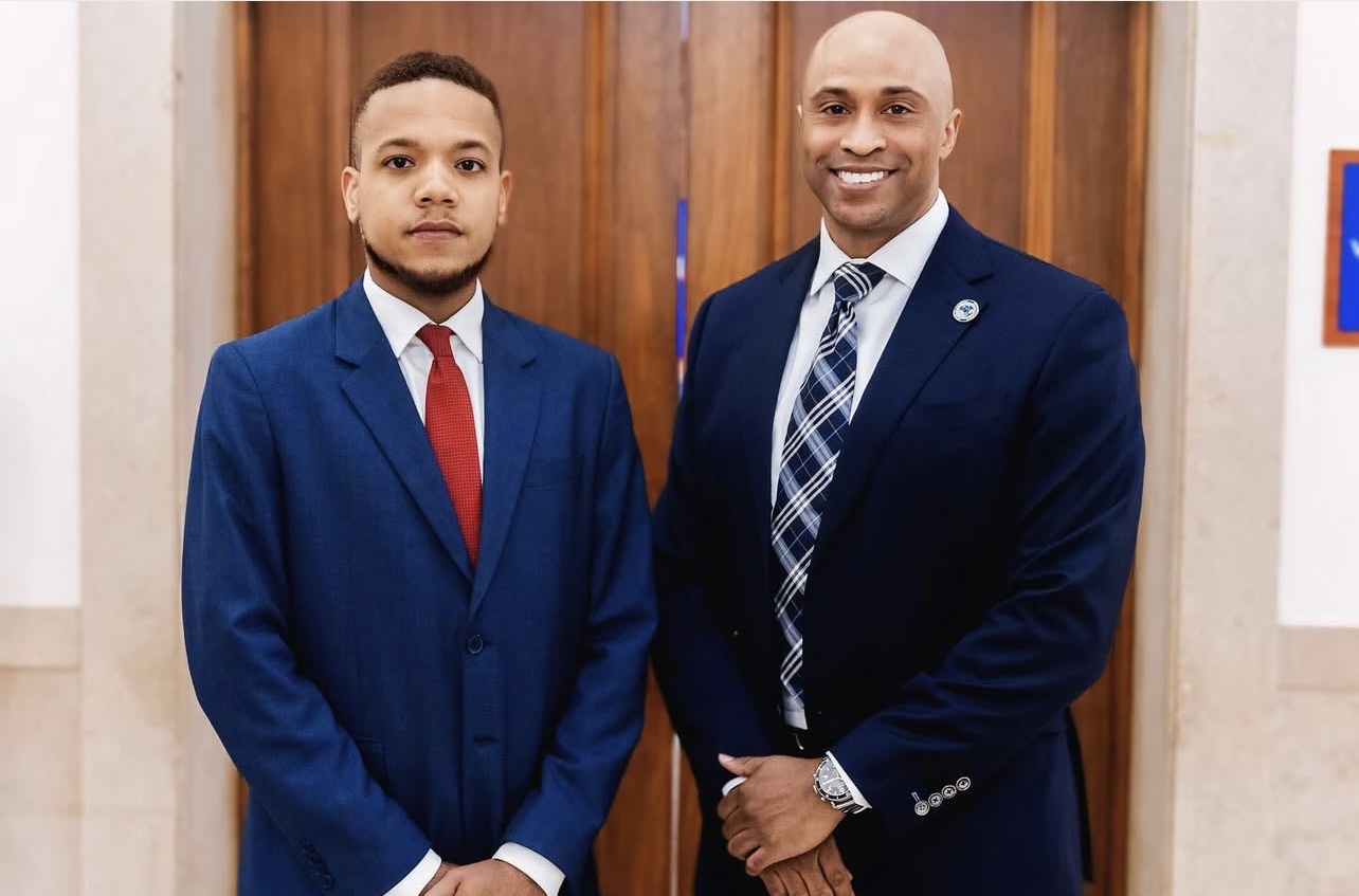Bradley Lambert, Executive Chairman of Boku Global Initiative with James C. Harris III, Director of the U.S. Department of Homeland Security’s Center for Countering Human Trafficking.