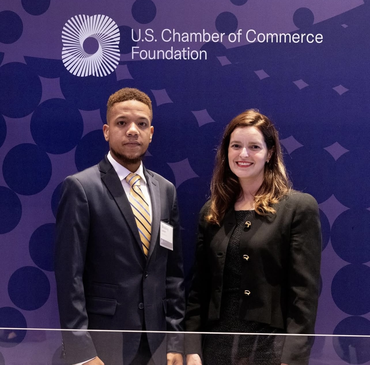 Bradley Lambert, Executive Chairman of Boku Global Initiative, with Kelly M. Fay Rodríguez, Special Representative for International Labor Affairs at the U.S. Department of State.